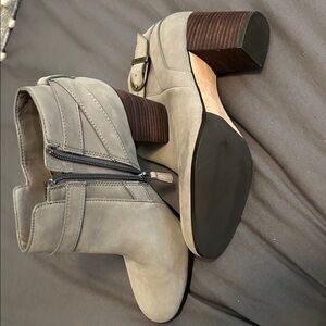 Cole Haan Gray Ankle Booties with Buckle Detail